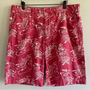 Polo By Ralph Lauren Men's Koi Print Shorts Red/White Size 36